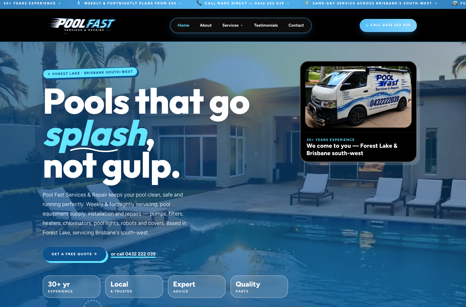 Pool Fast Services — recent SW Digital project