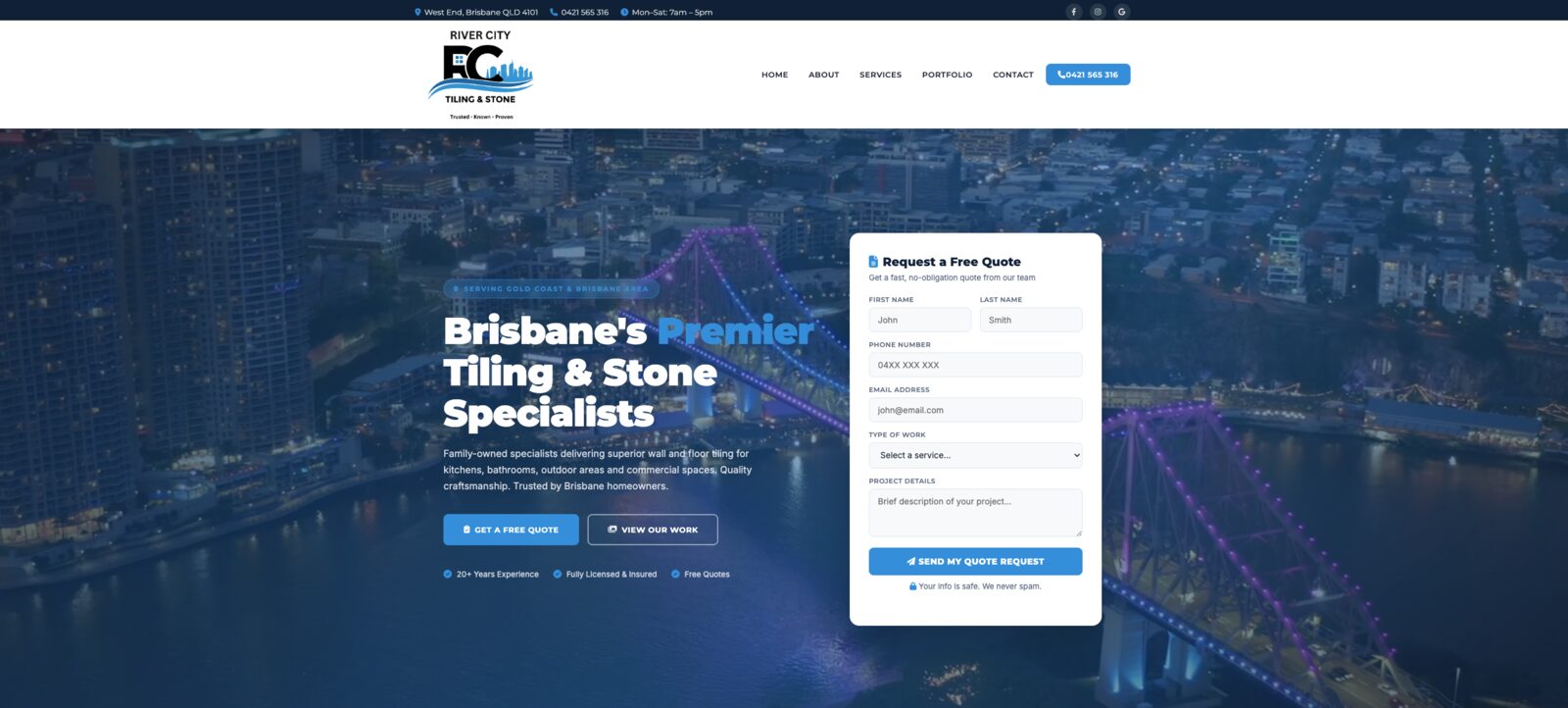River City Tiling — recent SW Digital project